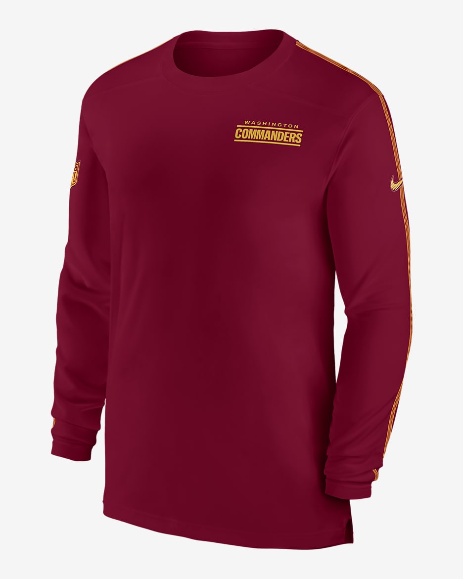 Men s Nike Burgundy Washington Commanders Sideline Coach UV Performance Long Sleeve T Shirt Size Small Red